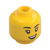 Деталь LEGO Minifig Head Determined, Open Mouth Smile print, Желтый