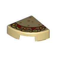 Деталь LEGO Tile Round 1 x 1 Quarter with Taco print, Песочный