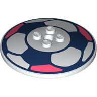 Dish 6 x 6 Inverted (Radar) with Dark Blue/Coral Football print (Soccer)