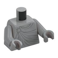 Деталь LEGO Torso, Statue, Robe/Toga, Button print, Light Bluish Gray Arms and Hands, Светлый сине-серый