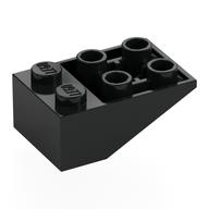 Деталь LEGO Скос перевёрнутый круглый нижний 33° 3 x 2, со штифтом, Черный