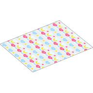 Деталь LEGO Duplo Blanket 8 x 10 with Pink / Medium Blue / Yellow Decorations print, Белый