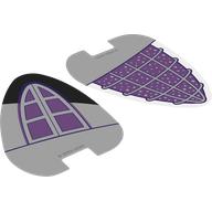 Деталь LEGO Foil for 10788-1, Cat Ears with Magenta Windows print, Прозрачный бесцветный
