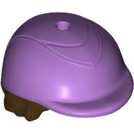 Hair Short Dark Brown and Riding Helmet