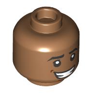 Деталь LEGO Minifig Head Naveen, Open Mouth Smile, Laugh / Nervous Grin print, Средне-темный телесный