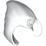 Деталь LEGO Hood / Cowl Pointed with Silver Crescent Moon print, Белый