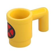 Деталь LEGO Equipment Cup / Mug with Red X-Men Logo print, Желтый