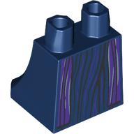 Деталь LEGO Hips and Legs Under Dress/Robe with Dark Purple Robe, Lines print, Темно-синий