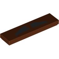 Набор LEGO Tile 1 x 4 with Black Moustache print, Красно-коричневый