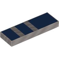 Набор LEGO Tile 1 x 3 with Dark Blue Rectangles print, Серебристый металлик