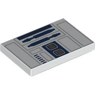 Набор LEGO Tile 2 x 3 with R2-D2 Body print, Белый