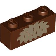 Набор LEGO Brick 1 x 3 with Tan Fur print, Красно-коричневый