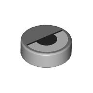 Деталь LEGO Tile Round 1 x 1 with Half-Closed Eye print, Светлый сине-серый