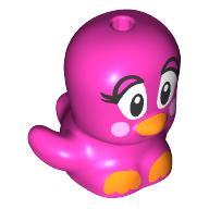 Набор LEGO Animal, Bird, Bright Light Orange Beak and Feet, Bright Pink Cheeks, Eyelashes Print, Темно-розовый