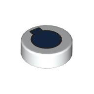 Tile Round 1 x 1 Round with Dark Blue Circle, Square print