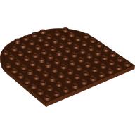 Деталь LEGO Plate 10 x 10 with Rounded End, Красно-коричневый