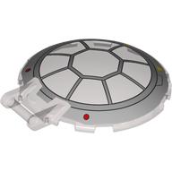 Деталь LEGO Dish 6 x 6 Inverted - No Studs with Handle with Light Bluish Grey Cockpit Print, Прозрачный черный