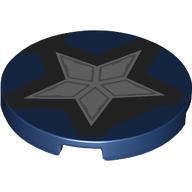 Tile Round 3 x 3 with Silver Star print