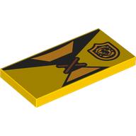 Набор LEGO Tile 2 x 4 with Yellow Tunic, Bright Light Orange/Dark Green Striped Shirt print, Желтый