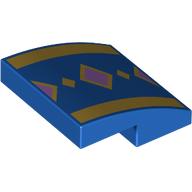 Набор LEGO Slope Curved 2 x 2 x 2/3 with Bright Light Orange Stripes, Bright Pink Diamonds print, Голубой