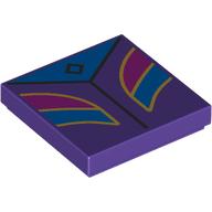 Набор LEGO Tile 2 x 2 with Jacket, Blue/Magenta Shapes, Gold Trim print, Темно-фиолетовый