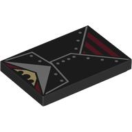 Набор LEGO Tile 2 x 3 with Black Jacket, Dark Red Stripes Shirt print, Черный