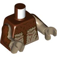 Деталь LEGO Torso, Tan/Dark Brown Fur print, Dark Tan Arms and Hands, Красно-коричневый