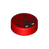 Деталь LEGO Tile Round 1 x 1 with Ladybug print, Красный