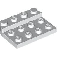 Деталь LEGO Plate Round Corners Double 3 x 4 with 1 x 4 Raised Edge Studs, Белый