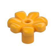 Деталь LEGO Plant, Flower, Minifig Accessory with 7 Thick Petals and Pin, Center Ring, Ярко-светло-оранжевый