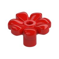 Деталь LEGO Plant, Flower, Minifig Accessory with 7 Thick Petals and Pin, Center Ring, Красный