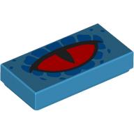 Набор LEGO Tile 1 x 2 with Red Eye, Blue Markings print, Dark Azure