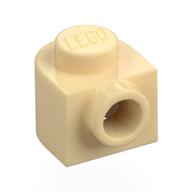 Деталь LEGO Пластина половинная круглая 1 x 1 x 2/3, с боковым штырьком, Песочный