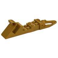 Деталь LEGO Dragon Slider Launcher 2 x 9 with Ring / Lower Jaw, Trigger Hook, Minifig Holder, Жемчужно-золотой