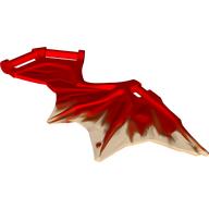 Деталь LEGO Creature Body Part, Wing 11 x 6 with 3 Bars, Red Marble pattern, Прозрачный оранжевый