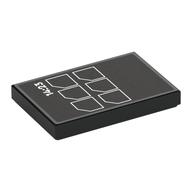 Деталь LEGO Tile 2 x 3 with Silver '14:23' and Cut Squares Print, Черный