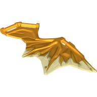 Деталь LEGO Creature Body Part, Wing 11 x 6 with 3 Bars, Bright Light Orange Marble pattern, Прозрачный желтый