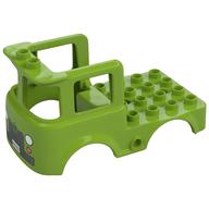 Деталь LEGO Duplo Truck Body, with License Plate '833ZZ', Headlights, and Grille Print, Лайм