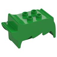 Деталь LEGO Duplo Brick, Hair, 2 x 2 Top Studs, Spiked to Side, Spiked Bangs, Ярко-зеленый