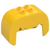 Деталь LEGO Duplo Brick, Hair, 2 x 2 Top Studs, Straight, Jagged Bangs, Желтый