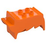 Деталь LEGO Duplo Brick, Hair, 2 x 2 Top Studs, Spiked to Side, Spiked Bangs, Оранжевый