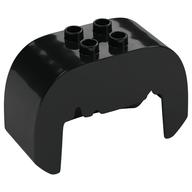 Деталь LEGO Duplo Brick, Hair, 2 x 2 Top Studs, Straight, Jagged Bangs, Черный
