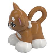 Деталь LEGO Duplo Animal Cat / Kitten Looping Tail, White Chest, Feet, Tail End, and Mouth Print, Средне-темный телесный