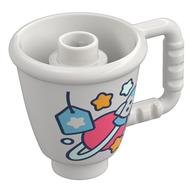 Деталь LEGO Duplo Cone / Ice Cup, Planet and Stars Print, Белый