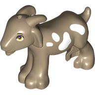 Деталь LEGO Animal, Goat with White Spots print, Темно-песочный