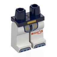Деталь LEGO Hips and White Legs with Dark Blue, Sand Blue, and Gold Space Suit Orange Stripe with Triangle on Kness Print, Темно-синий