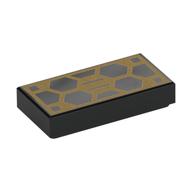 Деталь LEGO Tile 1 x 2 with Gold Circuitry / Solar Panel print, Черный