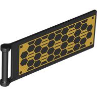 Деталь LEGO Flag 7 x 3 with Rod and Gold Solar Panel print, Черный