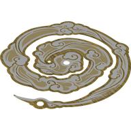 Деталь LEGO Cloud, Swirl, Gold Highlights Print, Жемчужно-золотой