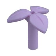 Деталь LEGO Plant Stem with 3 Leaves and Bottom Pin, Лавандовый